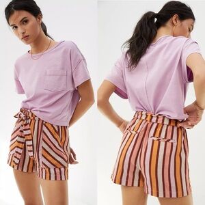 NWT Anthropologie Belted Stripe Shorts